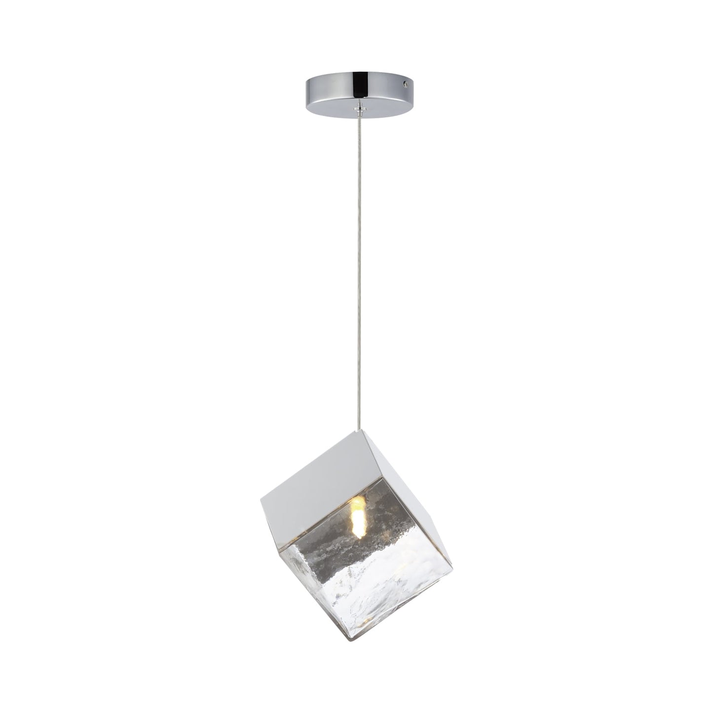 Ice Cube Pendant Light in Polished Chrome (1-Light).