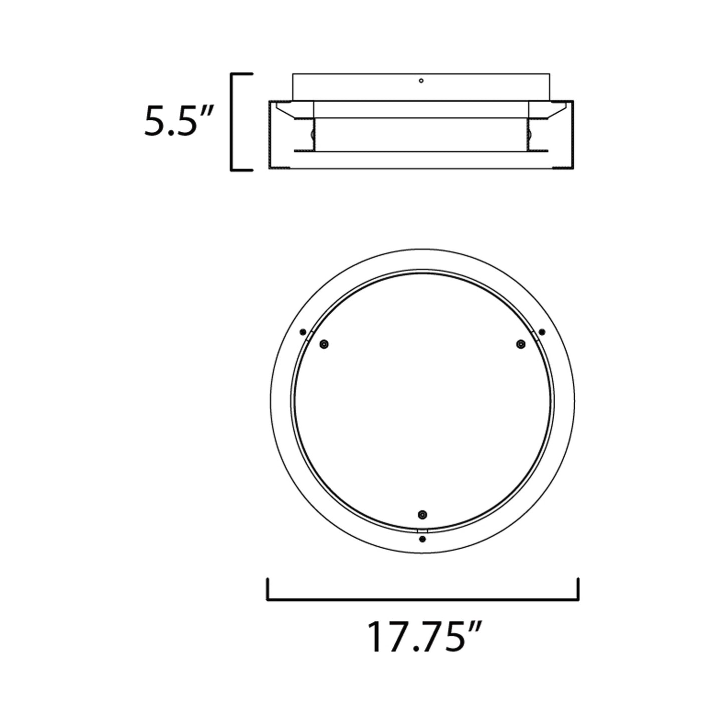 iCorona LED Flush Mount Smart Ceiling Light - line drawing.