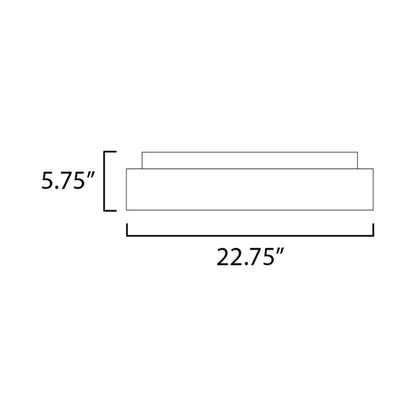 iCorona LED Flush Mount Smart Ceiling Light - line drawing.