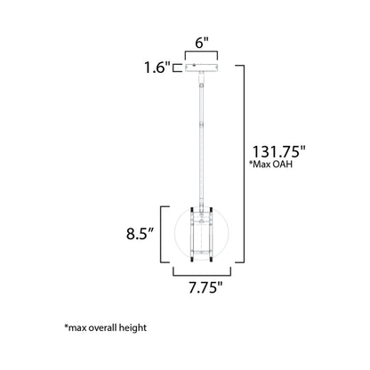 Interval LED Mini Pendant Light - line drawing.