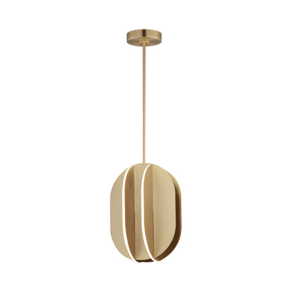 Interval LED Pendant Light in Satin Brass (9.75-Inch).