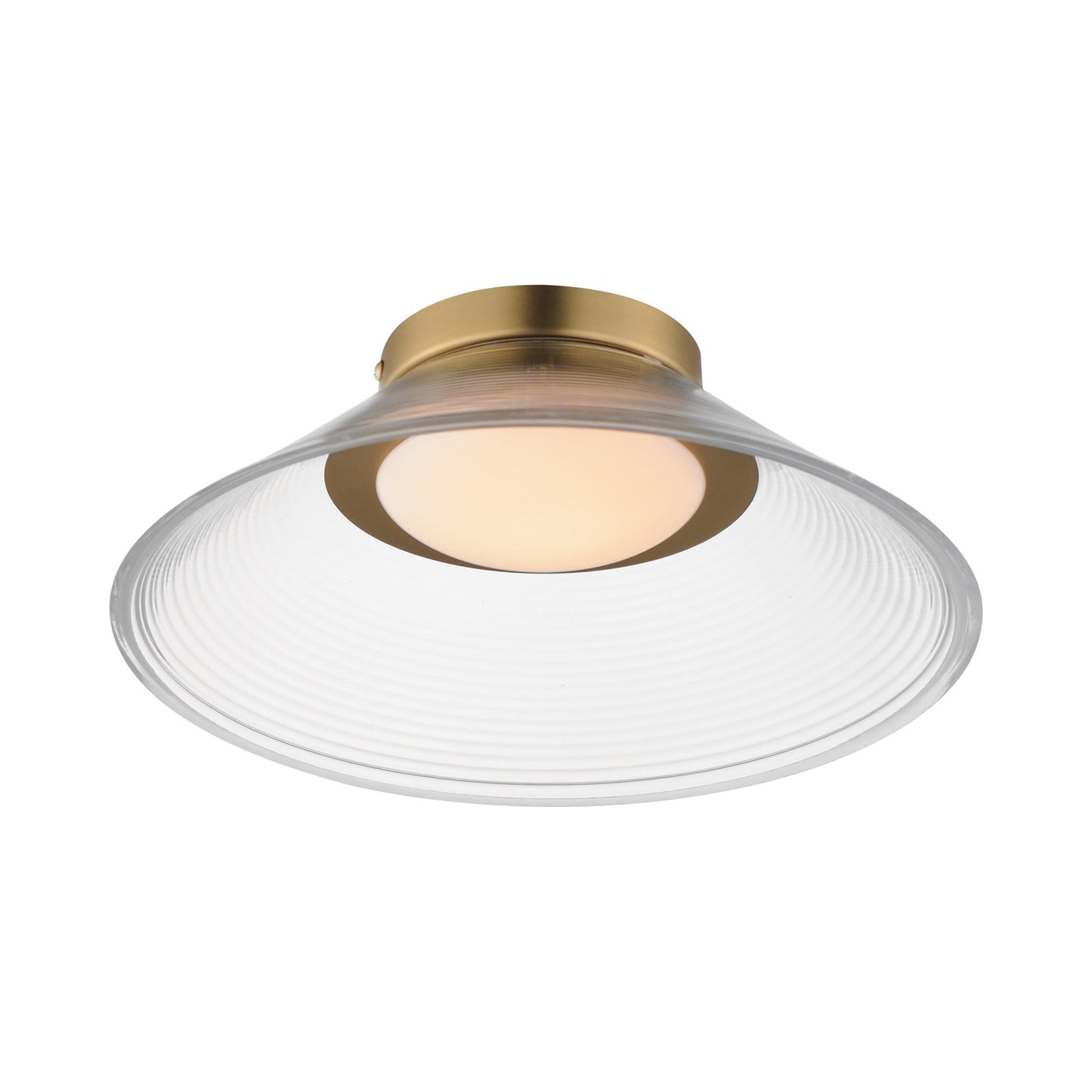 Jensen LED Ceiling / Wall Light in Clear Ribbed Glass.