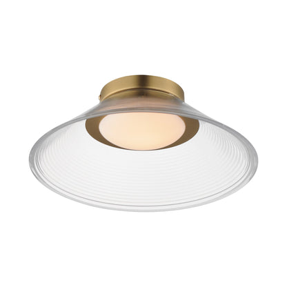 Jensen LED Ceiling / Wall Light in Clear Ribbed Glass.