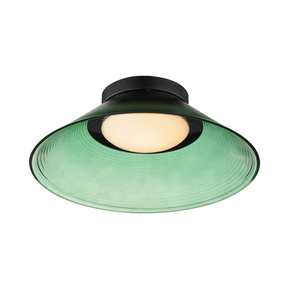 Jensen LED Ceiling / Wall Light in Green Glass.