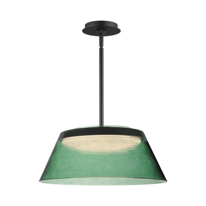 Jensen LED Pendant Light in Green Glass.