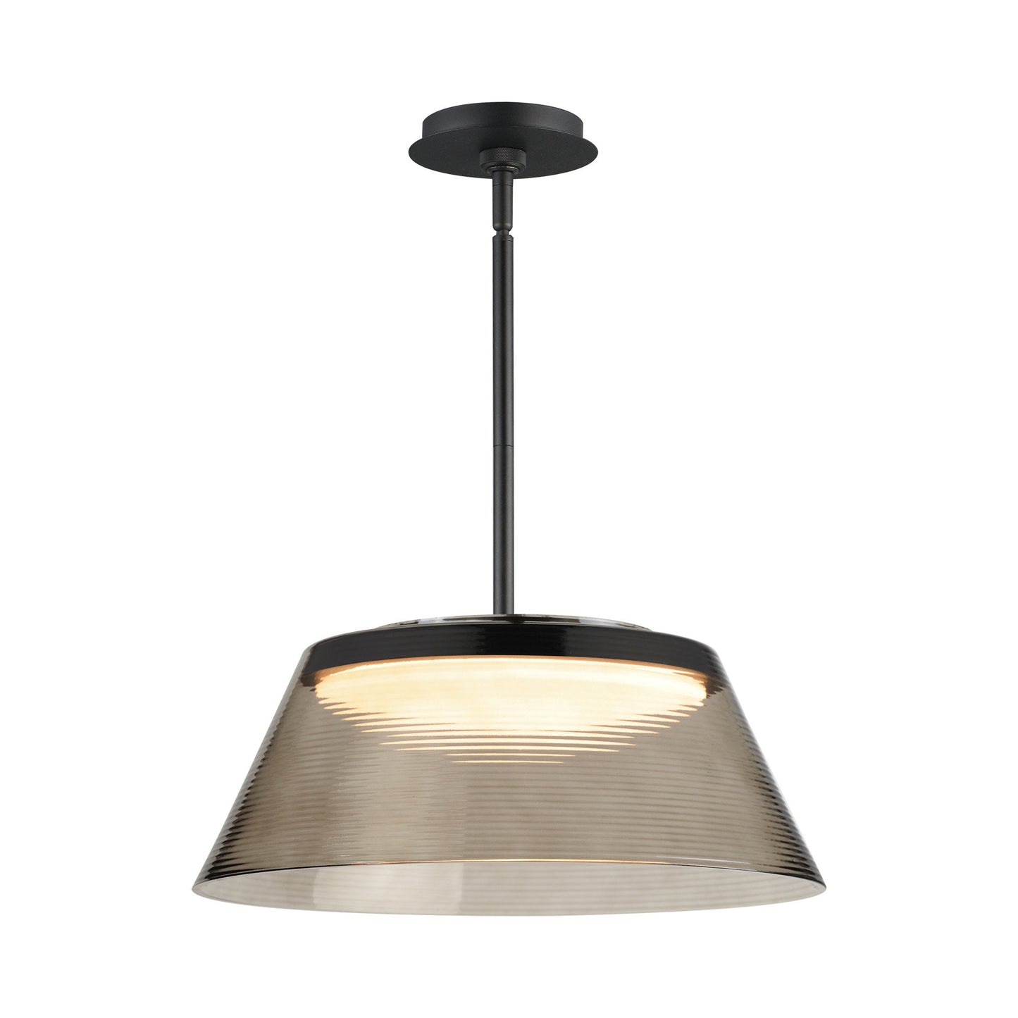 Jensen LED Pendant Light in Smoke Glass.