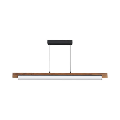 Joist LED Linear Pendant Light in Walnut/Black.