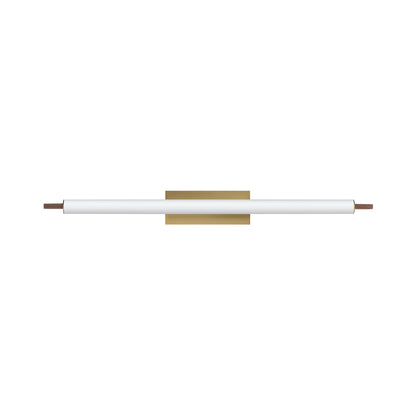 Joist LED Wall Light in Whit Alabaster/Natural Aged Brass (45.25-Inch).