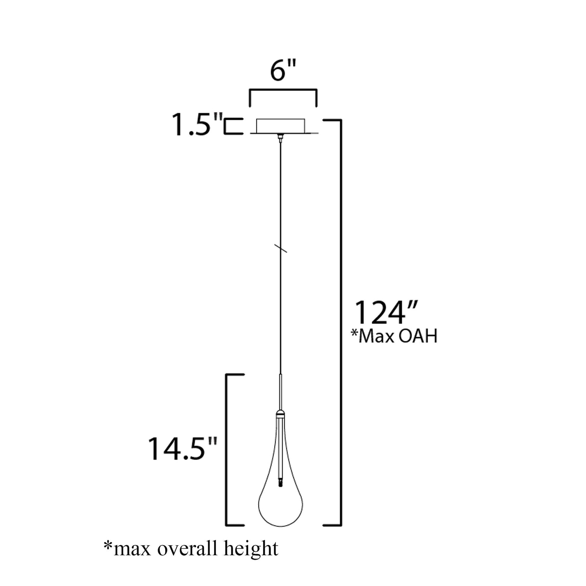 Larmes Pendant Light - line drawing.