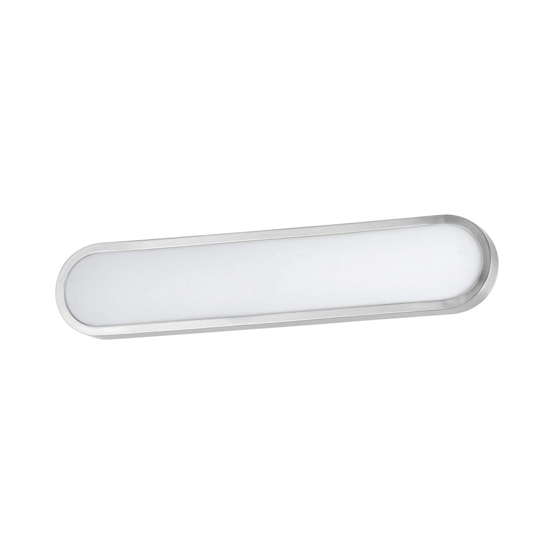 Latitude LED Bath Wall Light in Satin Nickel.