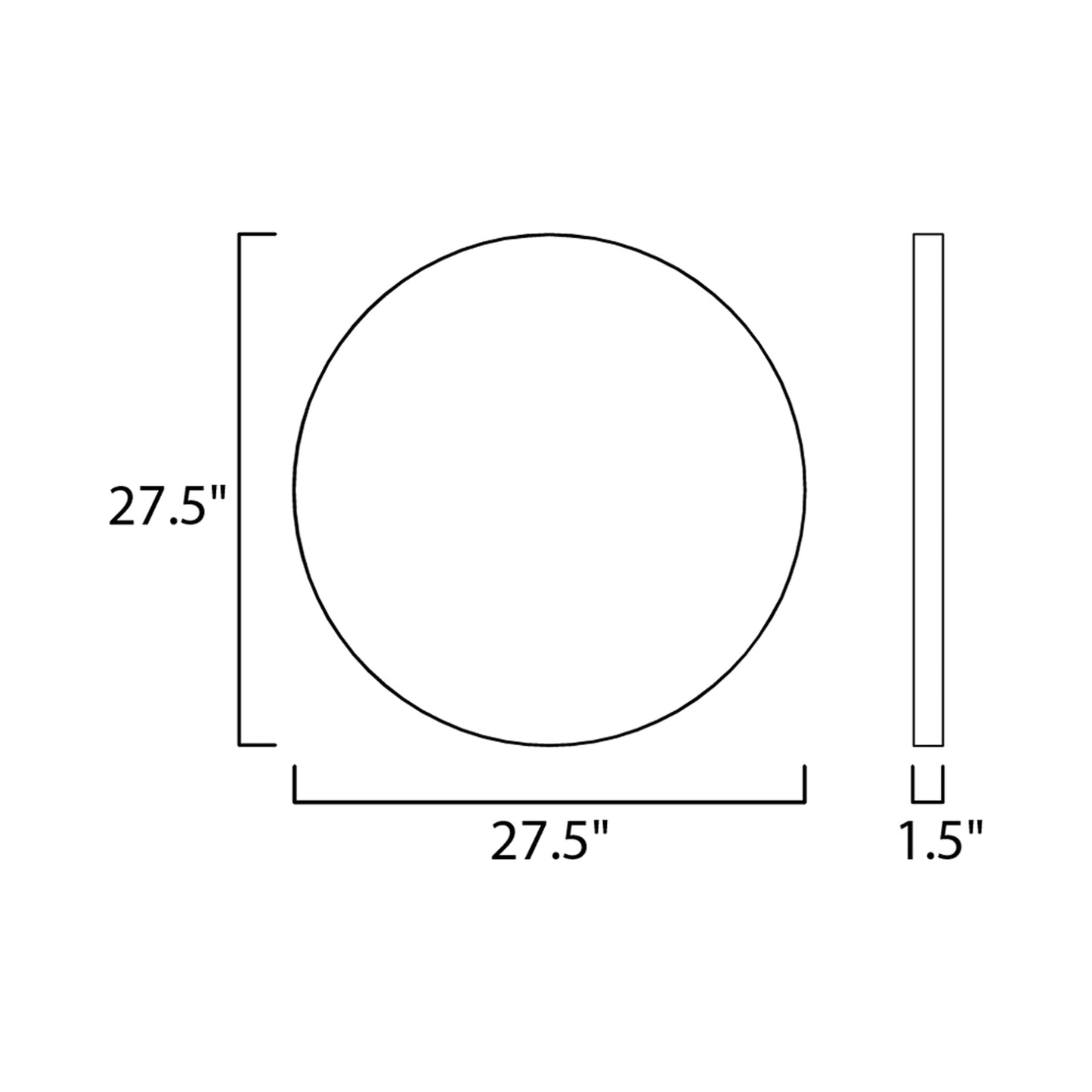 Mirror Round LED Wall Mirror - line drawing.