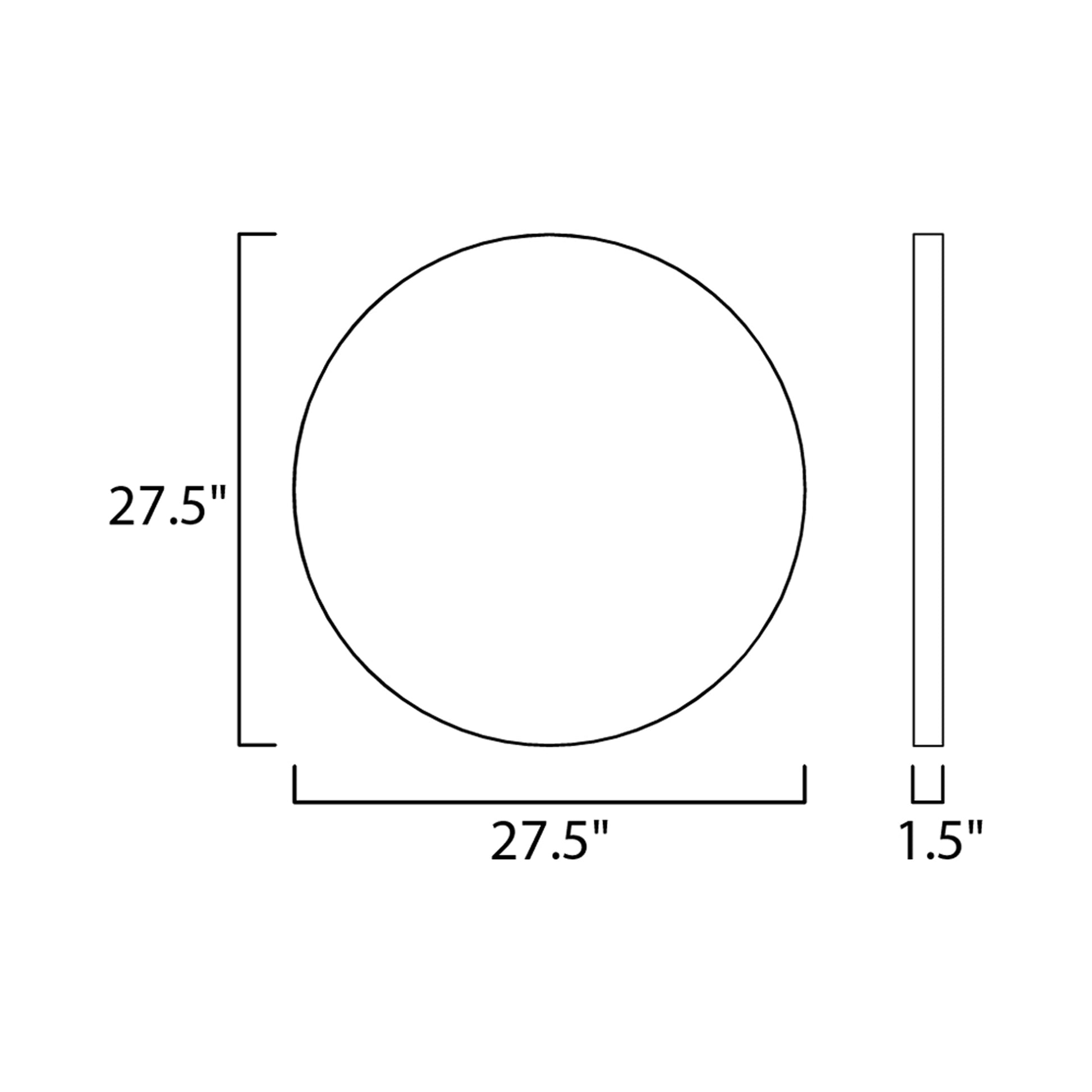 Mirror Round LED Wall Mirror - line drawing.