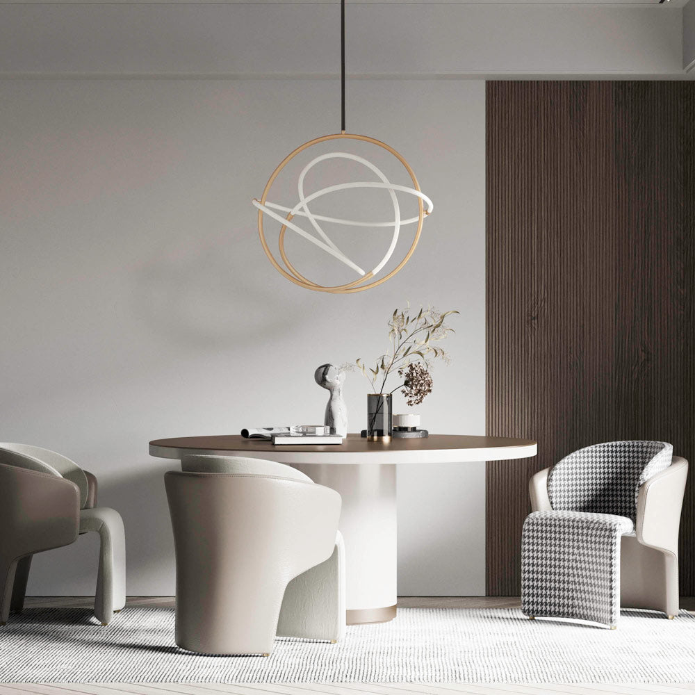 Mobius LED Pendant Light in living room.