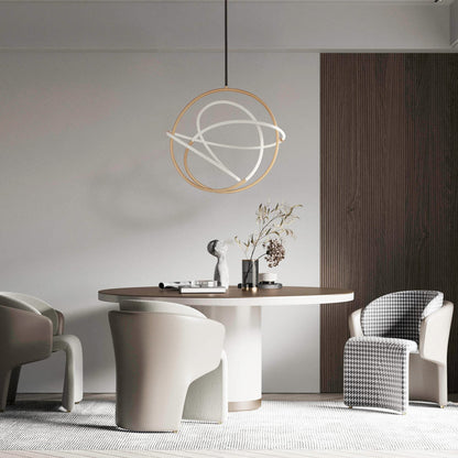 Mobius LED Pendant Light in living room.