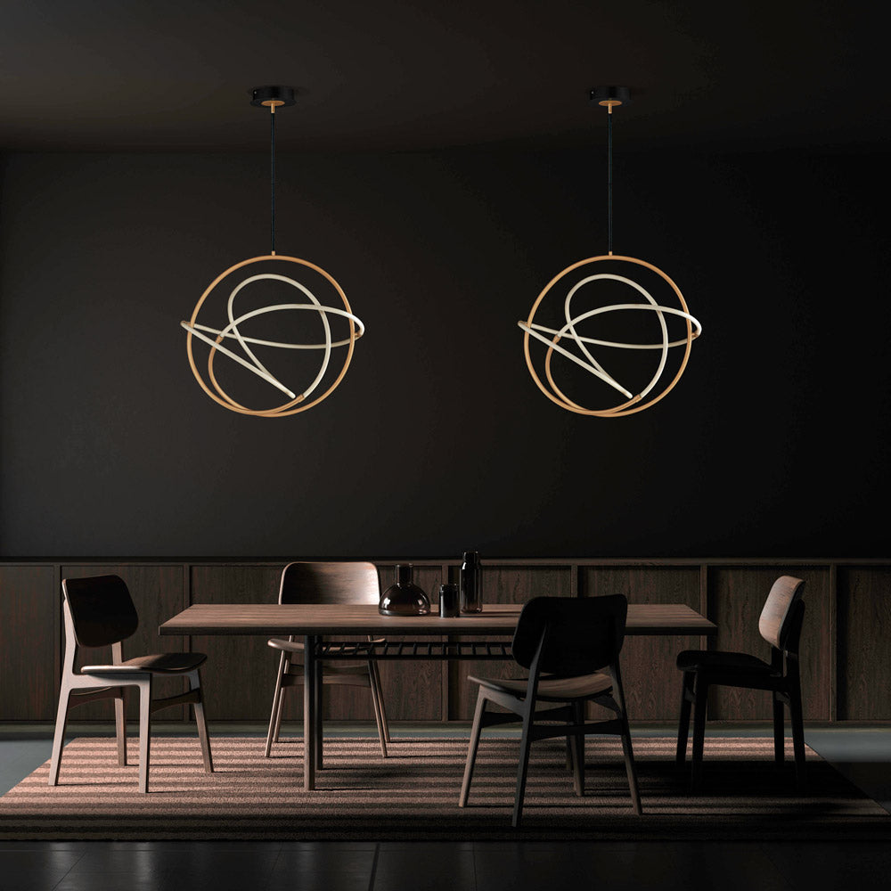 Mobius LED Pendant Light in living room.
