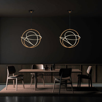 Mobius LED Pendant Light in living room.