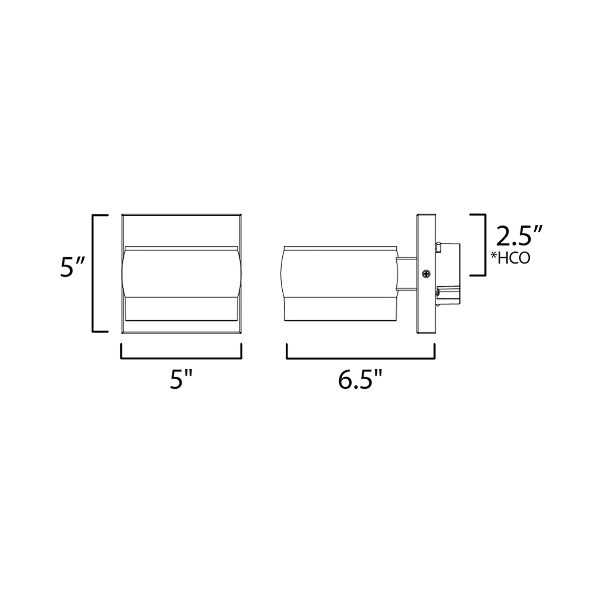 Modular Can Outdoor LED Single Wall Light - line drawing.