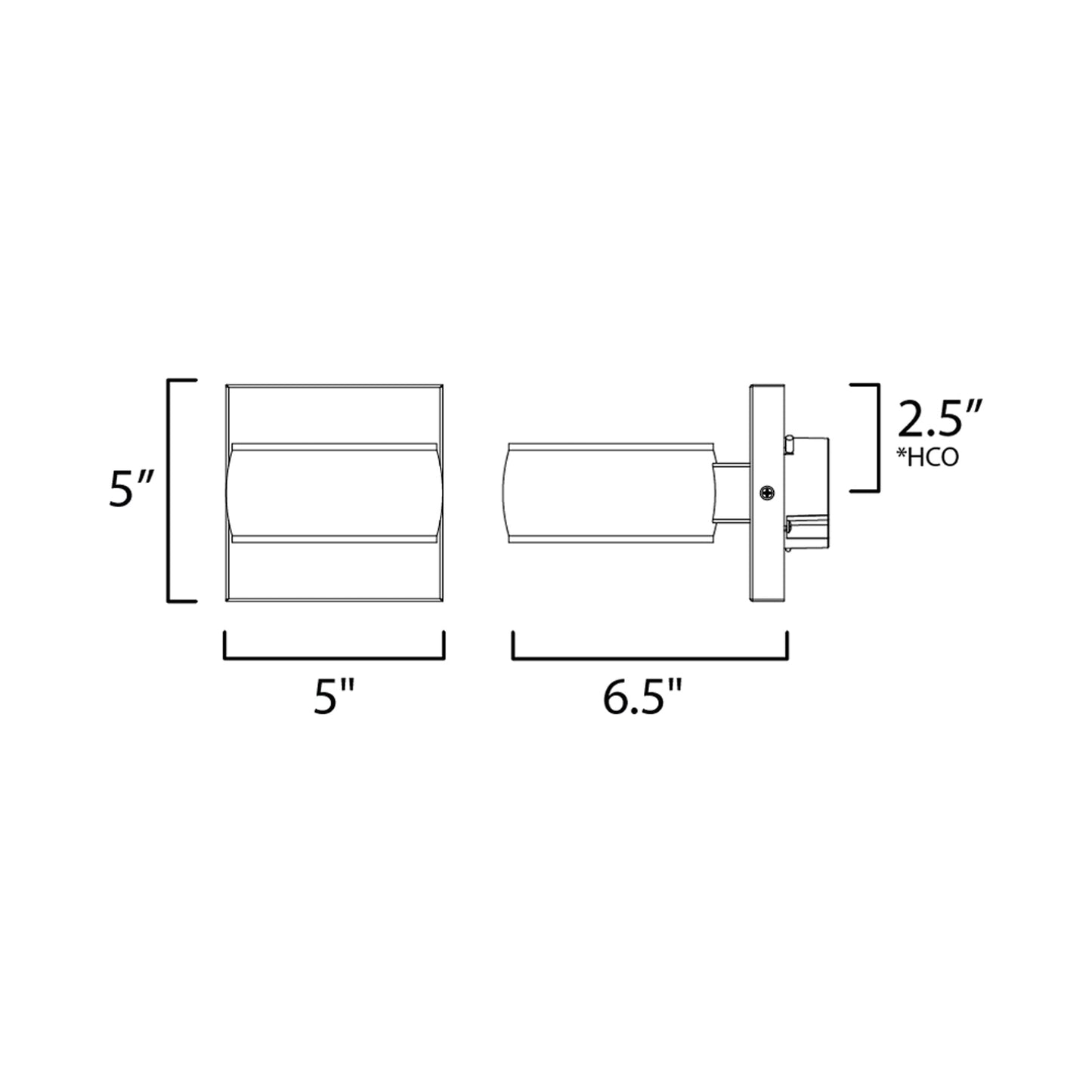 Modular Round Outdoor LED Wall Light - line drawing.