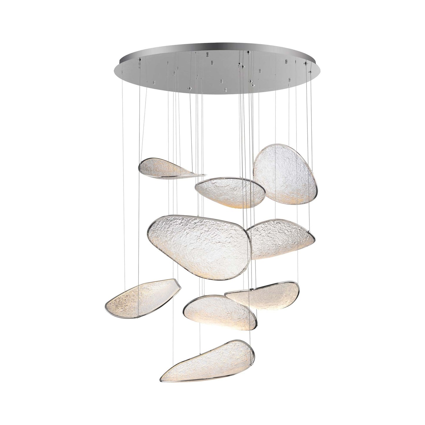 Moonscapes LED Multi Light Pendant Light in Polished Chrome (9-Light).