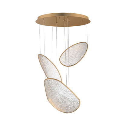 Moonscapes LED Multi Light Pendant Light in Brushed Champagne (3-Light).
