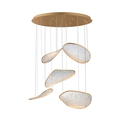 Moonscapes LED Multi Light Pendant Light in Brushed Champagne (5-Light).