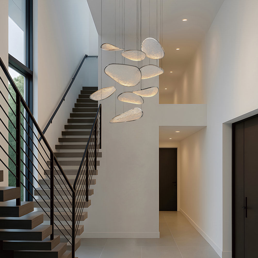 Moonscapes LED Multi Light Pendant Light in hallway.