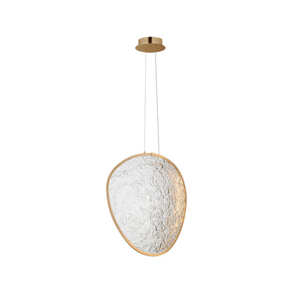 Moonscapes LED Pendant Light in Brushed Champagne (17.75-Inch).