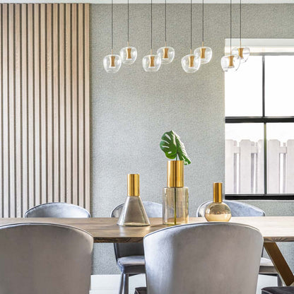 Newton LED Linear Pendant Light in living room.