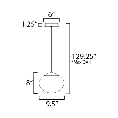 Nimbus LED Pendant Light - line drawing.