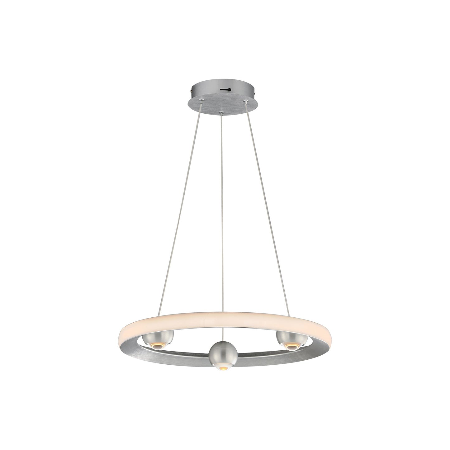 Nodes LED Pendant Light in Brushed Aluminum (18-Inch).