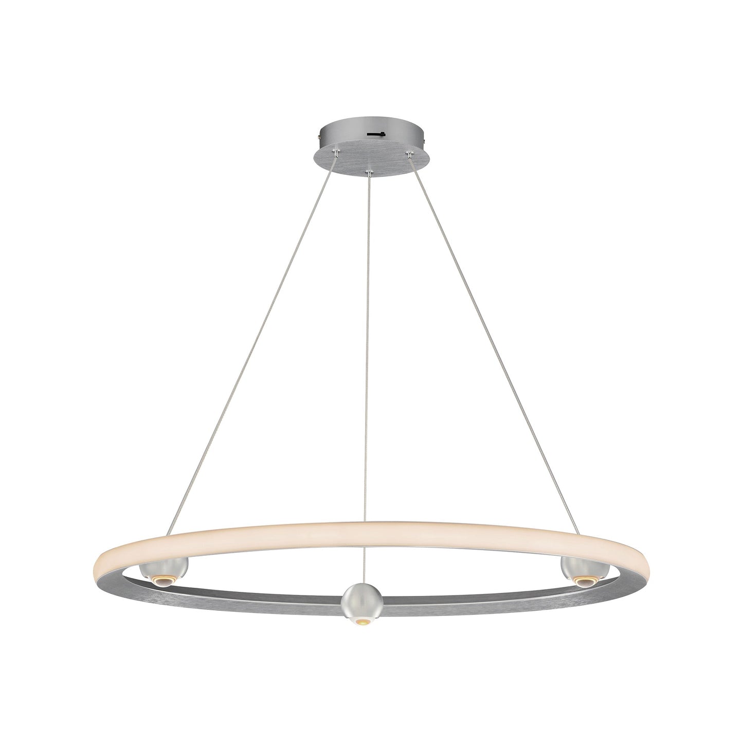 Nodes LED Pendant Light in Brushed Aluminum (32-Inch).