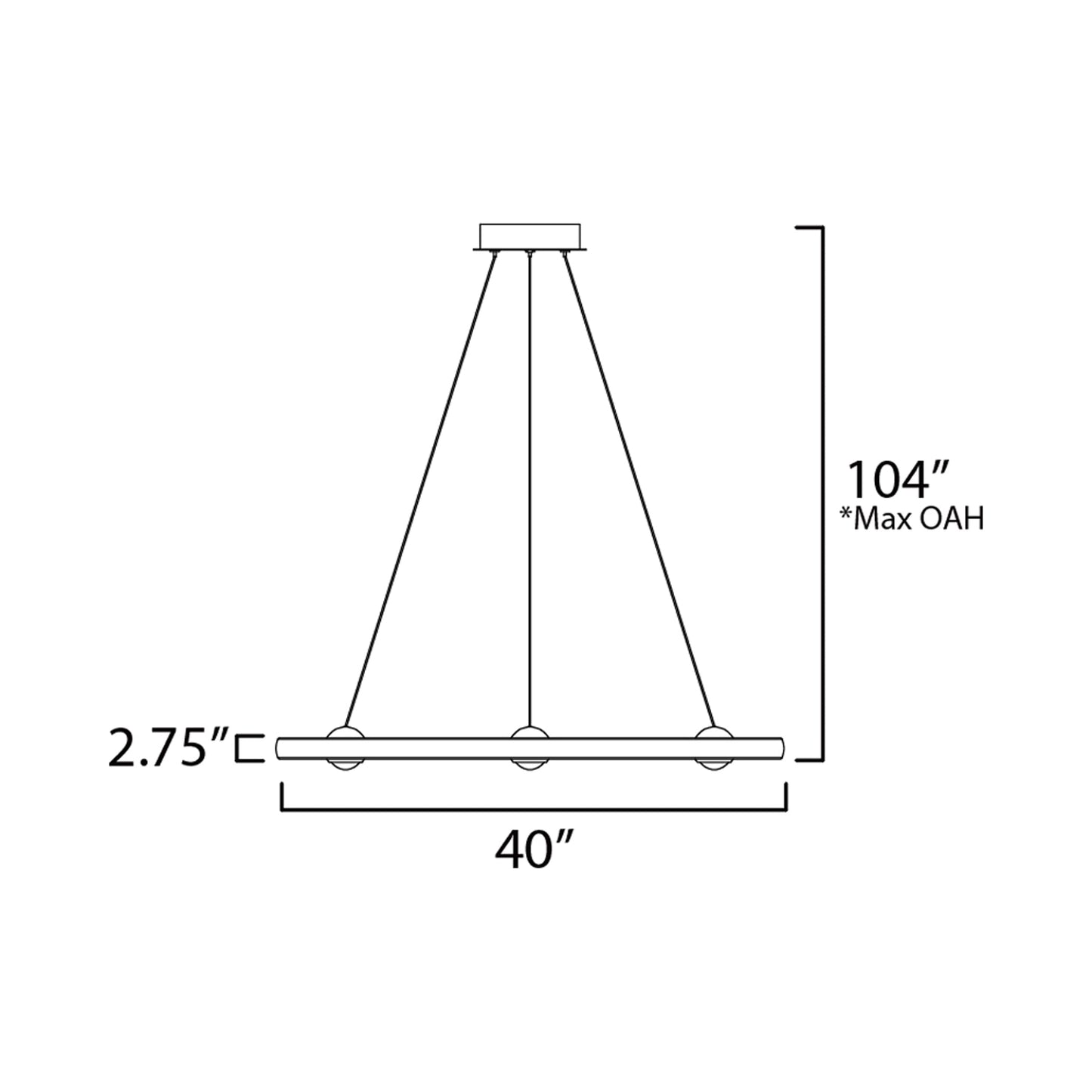 Nodes LED Pendant Light - line drawing.