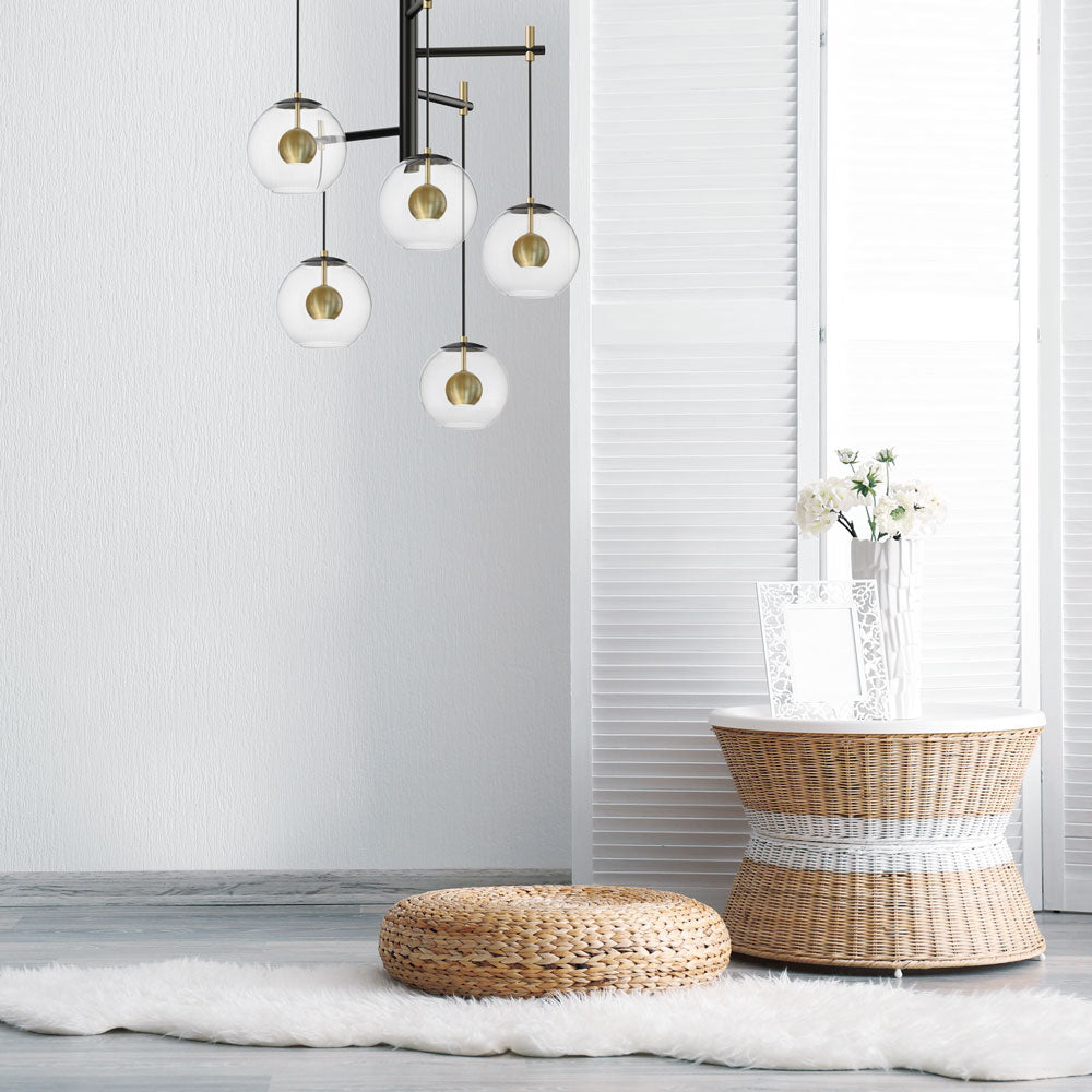 Nucleus LED Multi Light Pendant Light in living room.