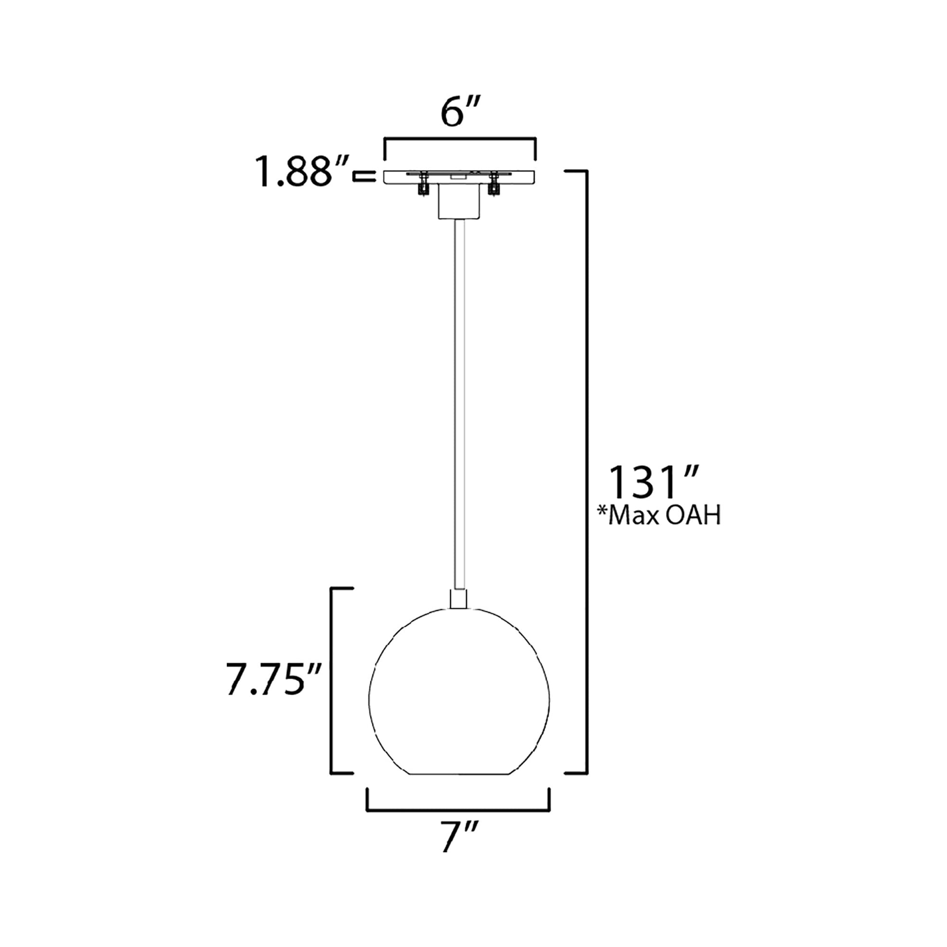Nucleus LED Pendant Light - line drawing.