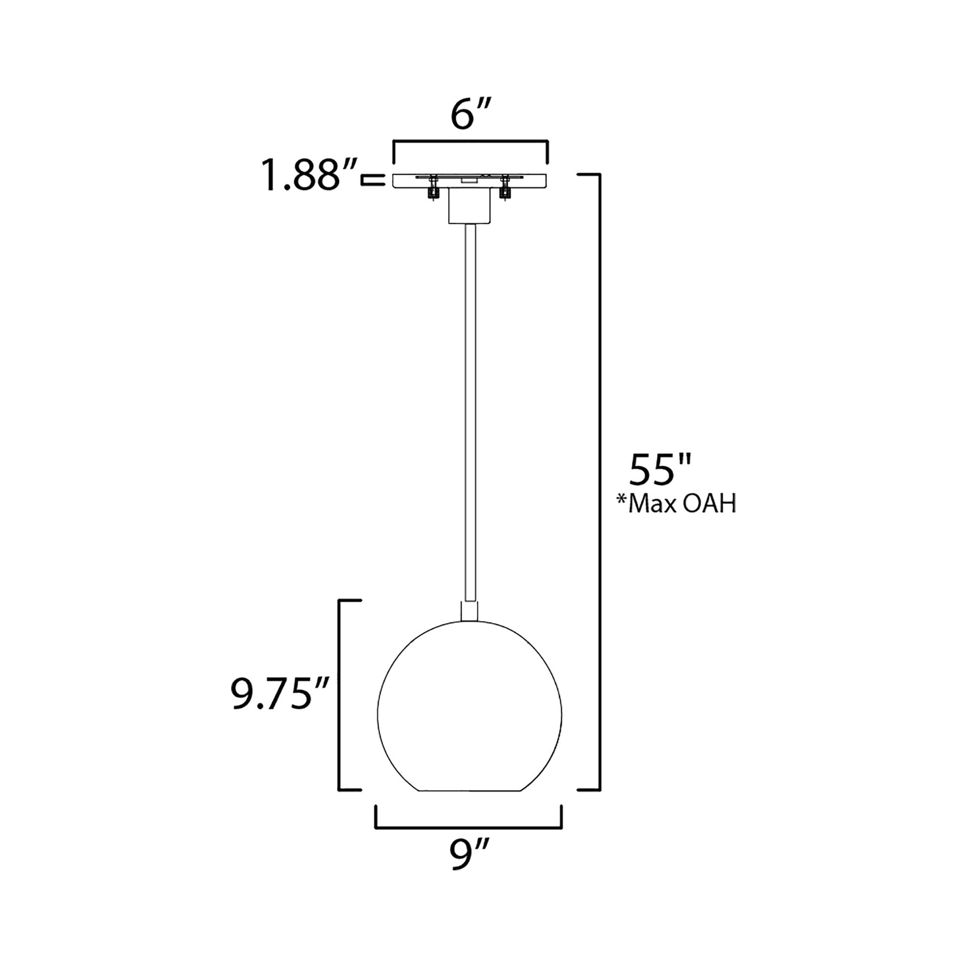 Nucleus LED Pendant Light - line drawing.