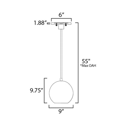 Nucleus LED Pendant Light - line drawing.