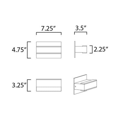 Omni LED Bath Vanity Light - line drawing.