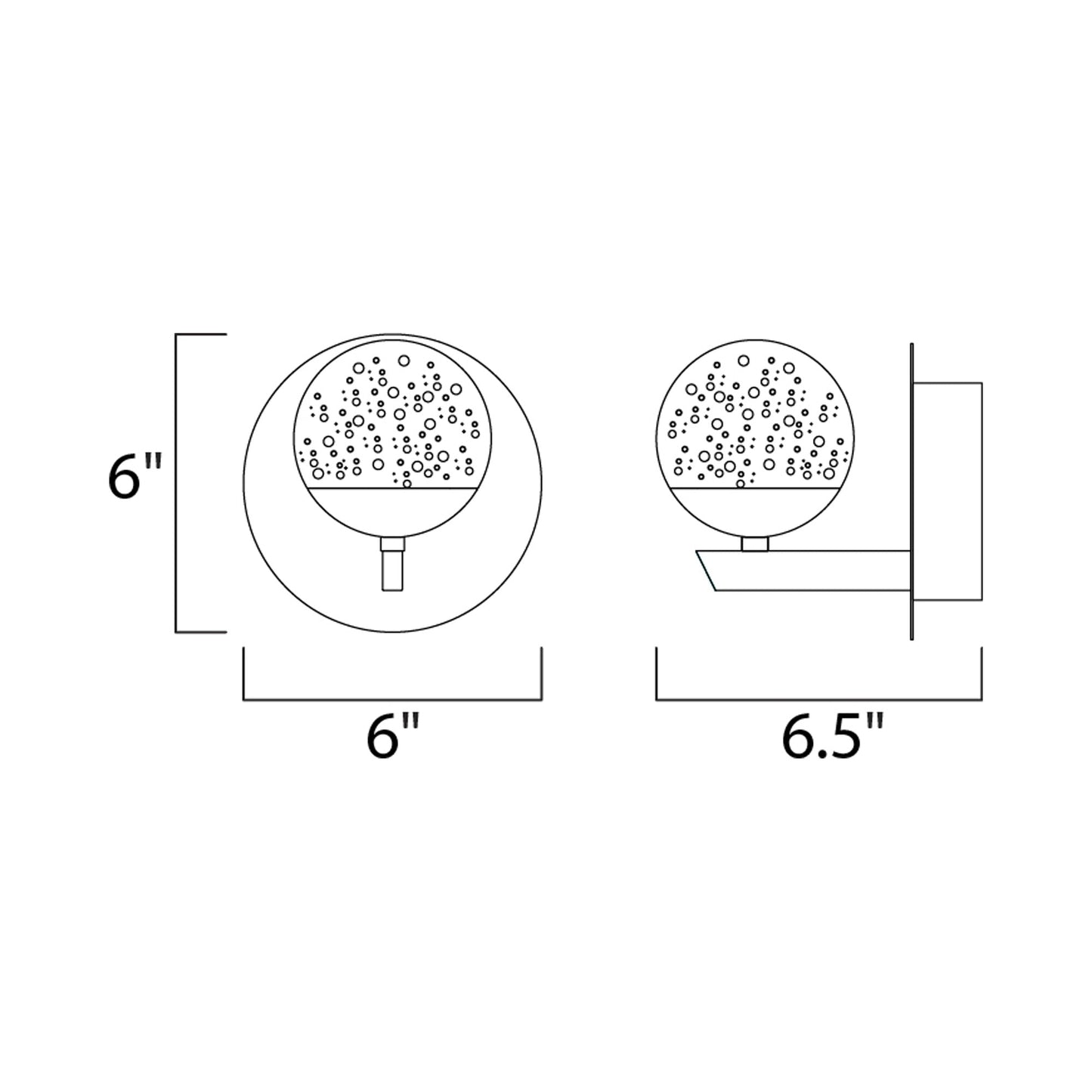 Orb II LED Wall Light - line drawing.