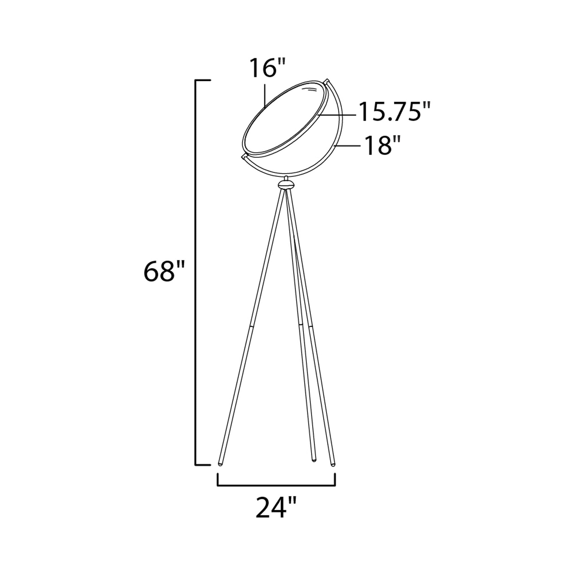 Paddle LED Floor Lamp - line drawing.