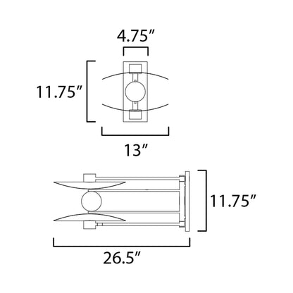Pearl LED Wall Light - line drawing.