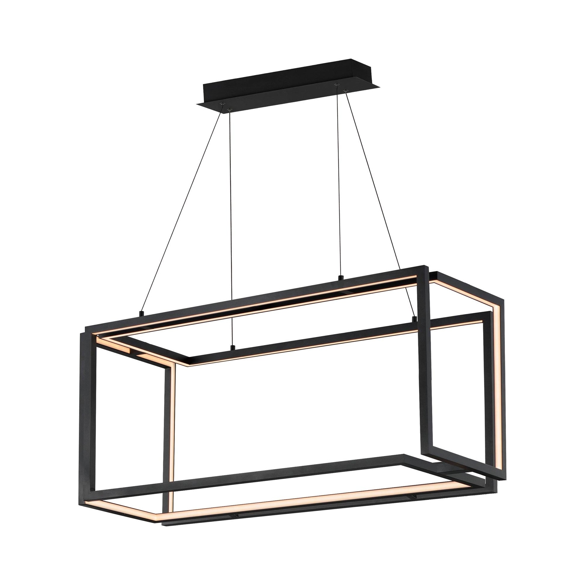 Penrose LED Linear Pendant Light in Black.