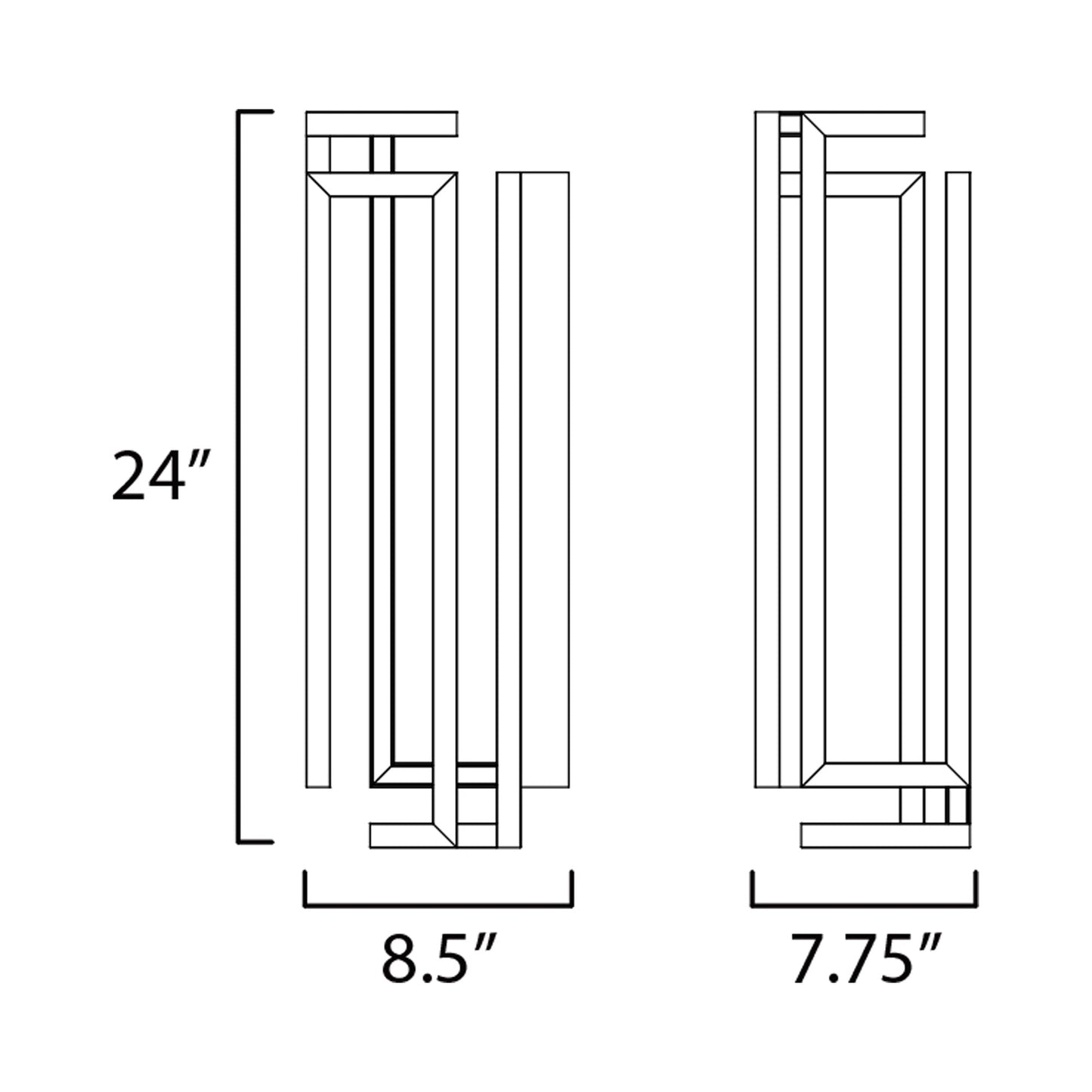 Penrose LED Wall Light - line drawing.