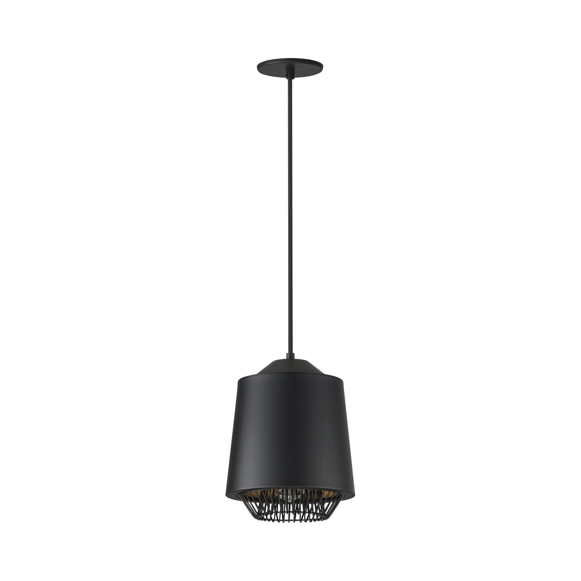 Phoenix Cylinder Pendant Light in Black/Gold (Small).