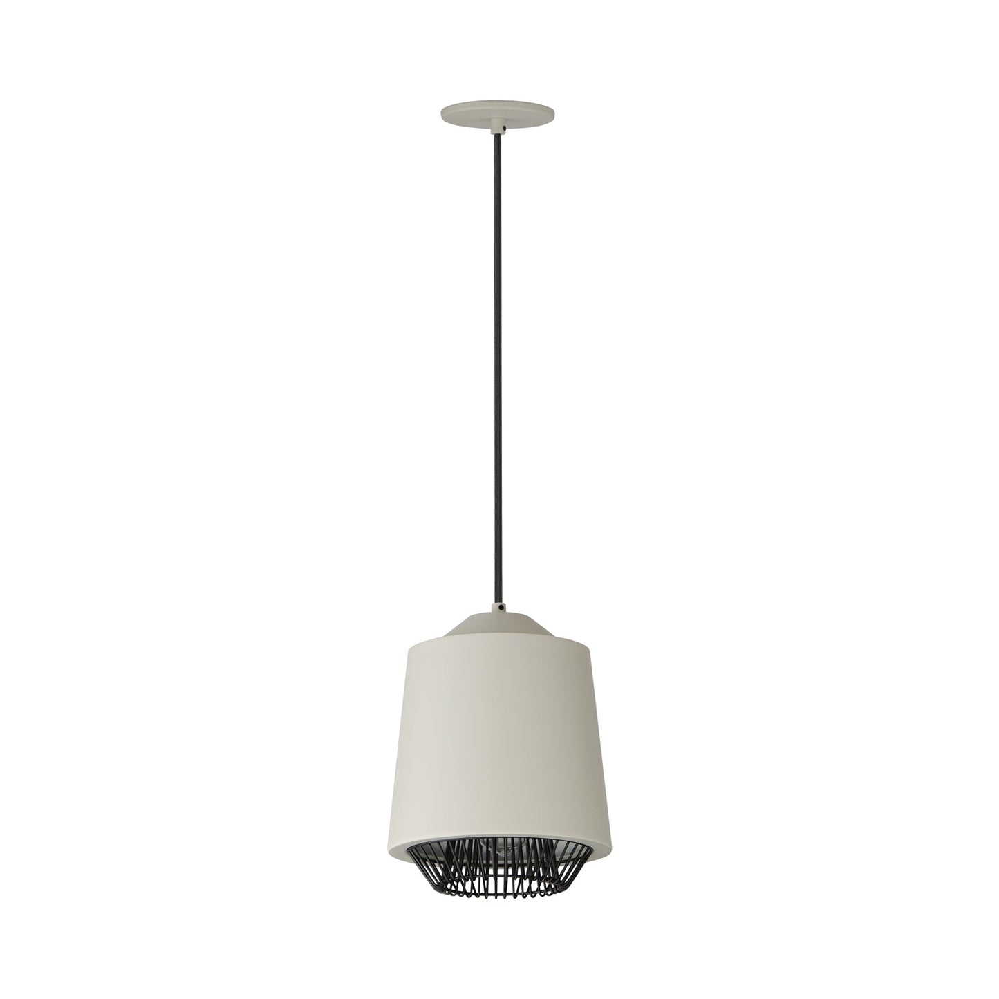 Phoenix Cylinder Pendant Light in Grey/Black (Small).