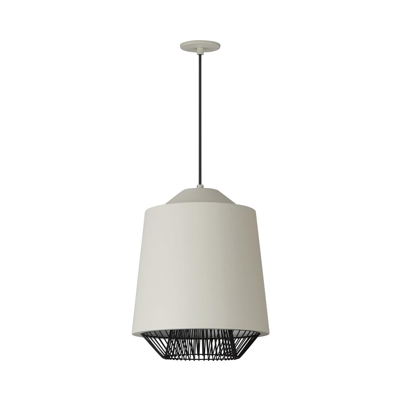 Phoenix Cylinder Pendant Light in Grey/Black (Medium).