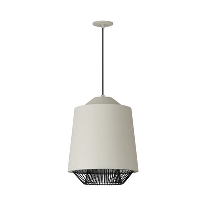 Phoenix Cylinder Pendant Light in Grey/Black (Medium).