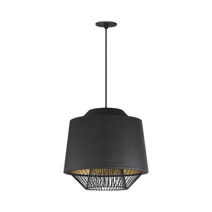 Phoenix Cylinder Pendant Light in Black/Gold (Large).