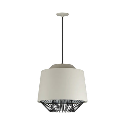 Phoenix Cylinder Pendant Light in Grey/Black (Large).