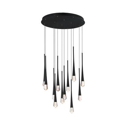 Pierce LED Pendant Light in Black (12-Light).