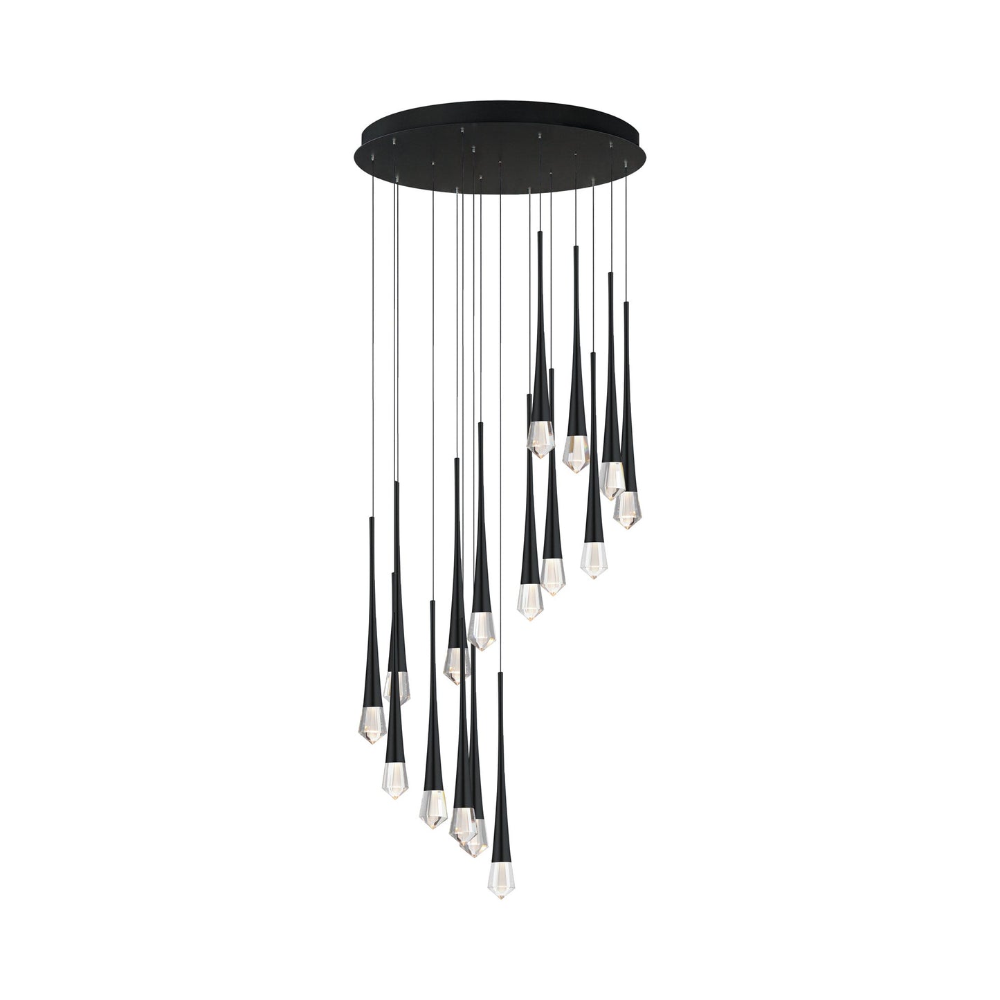 Pierce LED Pendant Light in Black (16-Light).